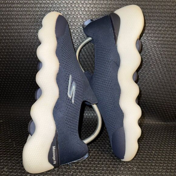 Skechers Go Walk Massage Fit Navy Blue Slip On Walking Shoes Womens Size 9.5 - Picture 4 of 8